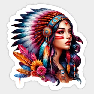 Native American, Beauty, Yatokya, Sun Girl | Catsie Cat Sticker